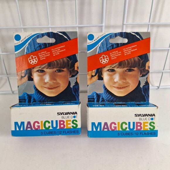 Vintage Limited Edition Olympic SYLVANIA Blue Dot Flash Cubes 6 Cubes/24 Flashes - Picture 8 of 8